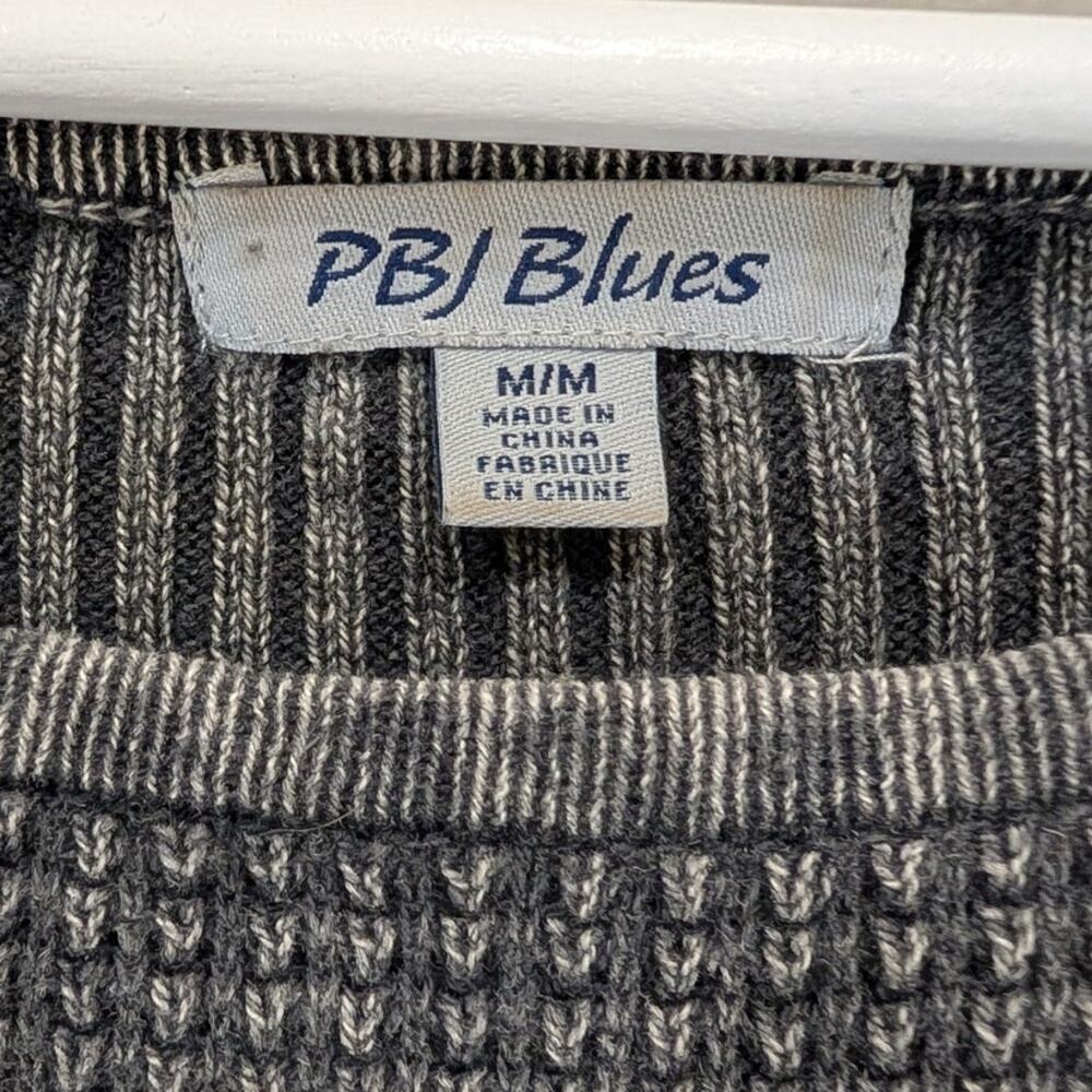 PBJ Blues Gray Waffle Knit Tunic Shirt High Lo Grunge Y2K Slouchy Boho - Size M - Picture 5 of 7